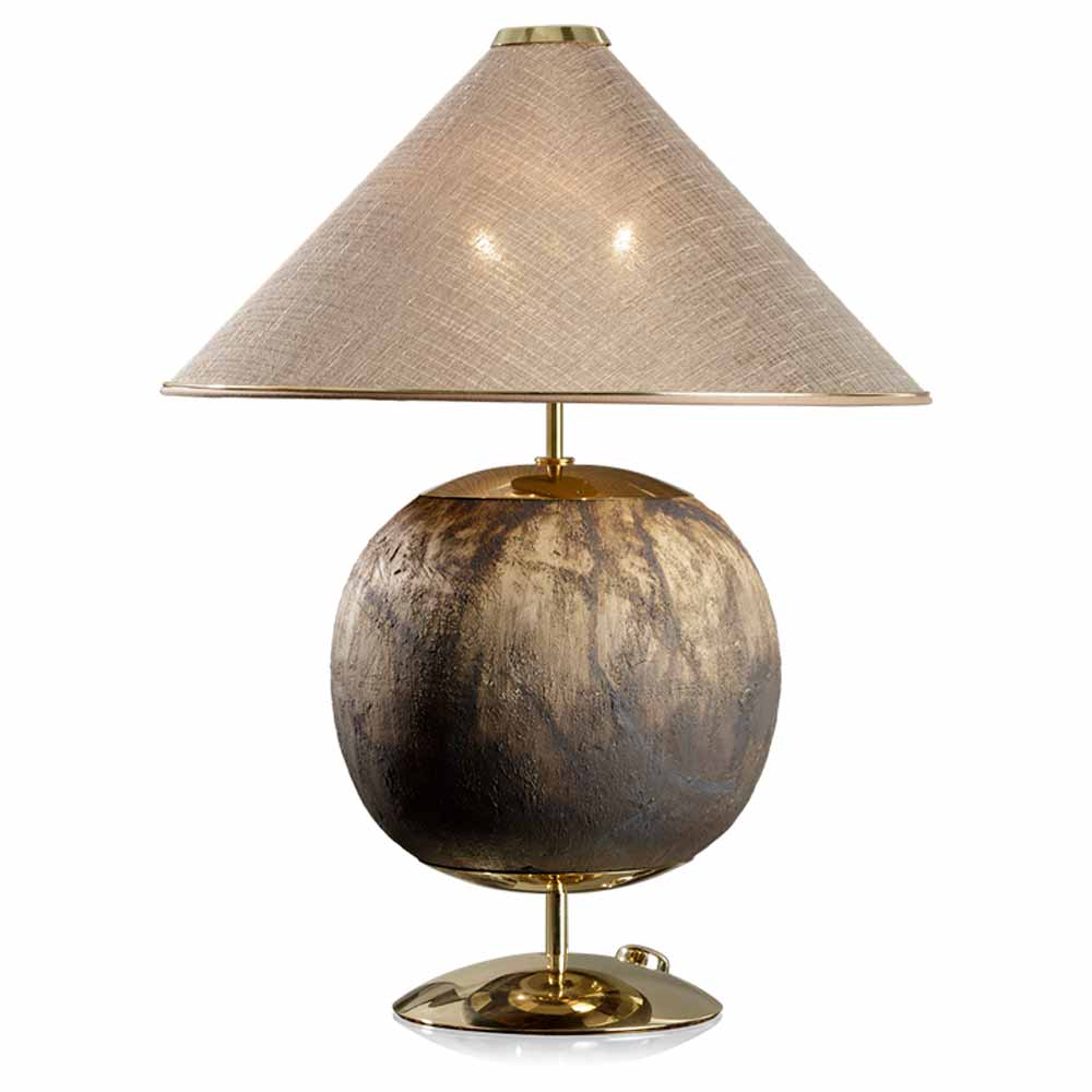 Ceramic table lamp, brass, lampshade