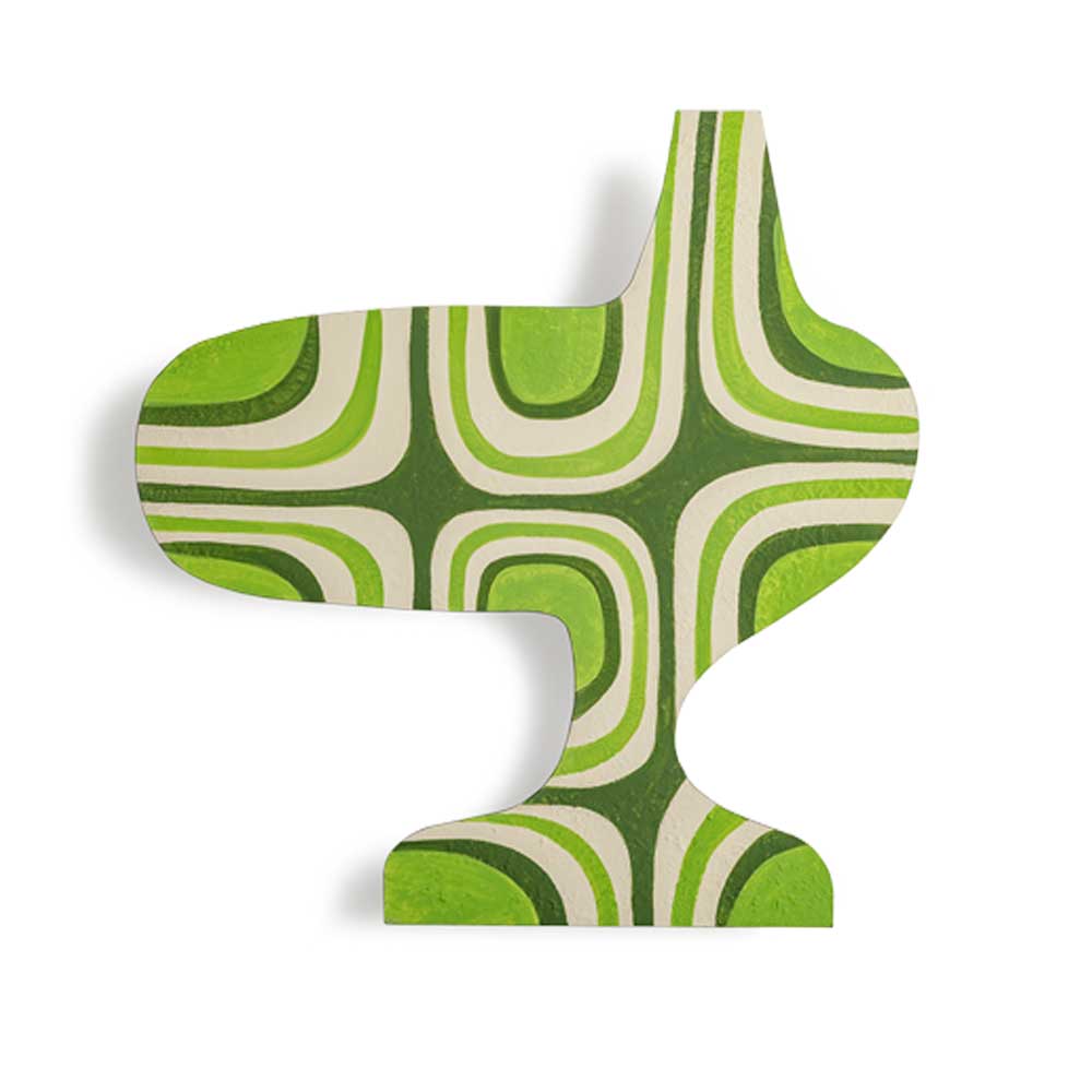 Decorative panel to hang on the wall decorated by hand in green. Also available as a wall lamp